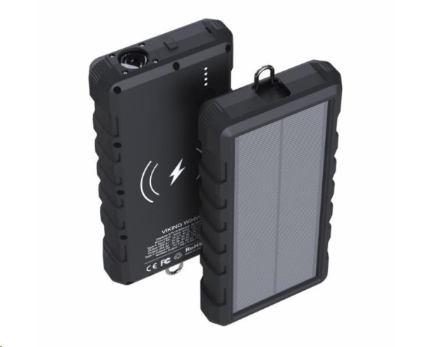Viking solární outdoorová power banka W24W 24000 mAh, bezdrátové nabíjení