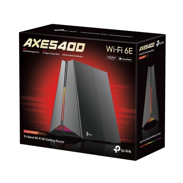TP-Link Archer GXE75 EasyMesh WiFi6E router (AXE5400,2,4GHz/5GHz/6GHz,1x2,5GbELAN/WAN,1xGbELAN/WAN,3xGbELAN,1xUSB3.0)