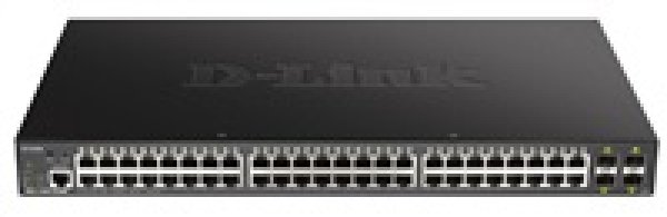 D-Link DGS-1250-52XMP 52-Port Gigabit Smart PoE Switch, 48x GbE PoE+, 4x SFP+, PoE 370W?v=1746561603