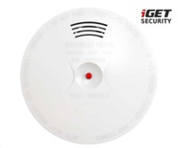 iGET SECURITY EP14 - bezdrát. senzor kouře, norma EN14604:2005, samostatný nebo pro alarm M5