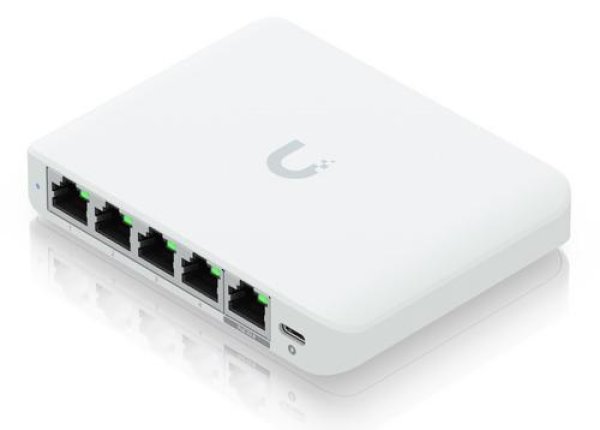 Ubiquiti UniFi Switch Flex Mini 2.5G (USW-Flex-2.5G-5), 5-Port 2.5Gbt, PoE-in, USB-C