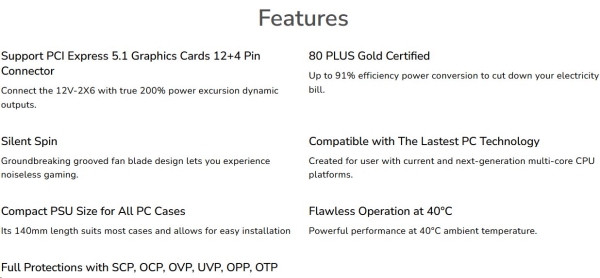 COUGAR PC zdroj GES 850W 80+ Gold