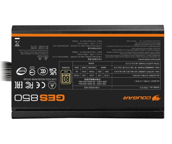 COUGAR PC zdroj GES 850W 80+ Gold