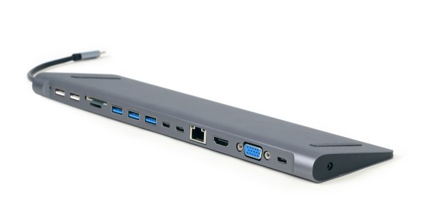 Gembird USB-C 9v1 multiport USB + HDMI + VGA + PD + čtečka karet + LAN + audio?v=1758922804