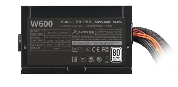 Cooler Master zdroj ELITE NEX 600W 80+, černý