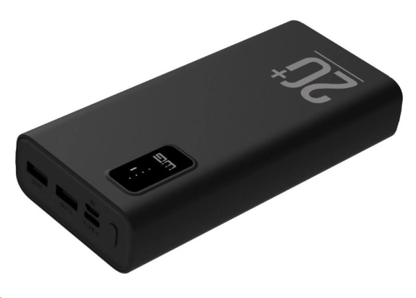 WG - Power Bank 20000 mAh, USB-C PD 20W + USB-A QC 3.0 22.5W, černá