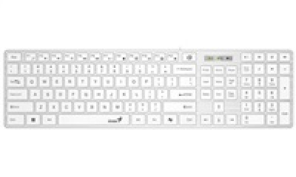 Genius SlimStar 126 COPILOT, klávesnice CZ/SK, klasická, drátová (USB), bílá