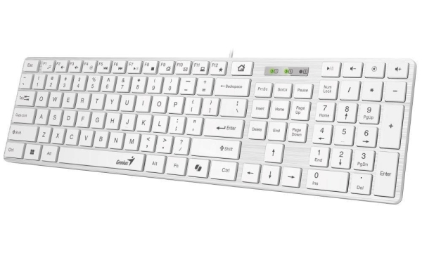 Genius SlimStar 126 COPILOT, klávesnice CZ/SK, klasická, drátová (USB), bílá