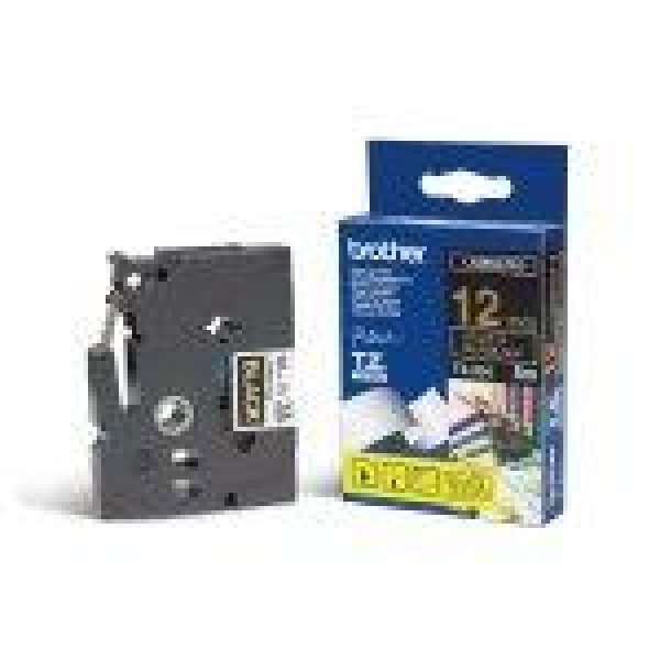 Brother TZe-334 - Standardní lepidlo - zlatá na černé - Role (1,2 cm x 8 m) 1 kazeta/y lamino páska - pro Brother PT-D210, D600, H110; P-Touch PT-1005, 1880, E800, H110; P-Touch Cube Plus PT-P710