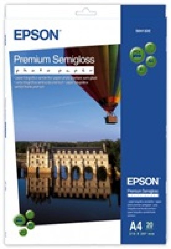 Epson Premium Semigloss Photo Paper, foto papír, pololesklý, bílý, Stylus Photo 880, 2100, A4, 251 g/m2, 20 ks, C13S041332, inkous?v=1746079203