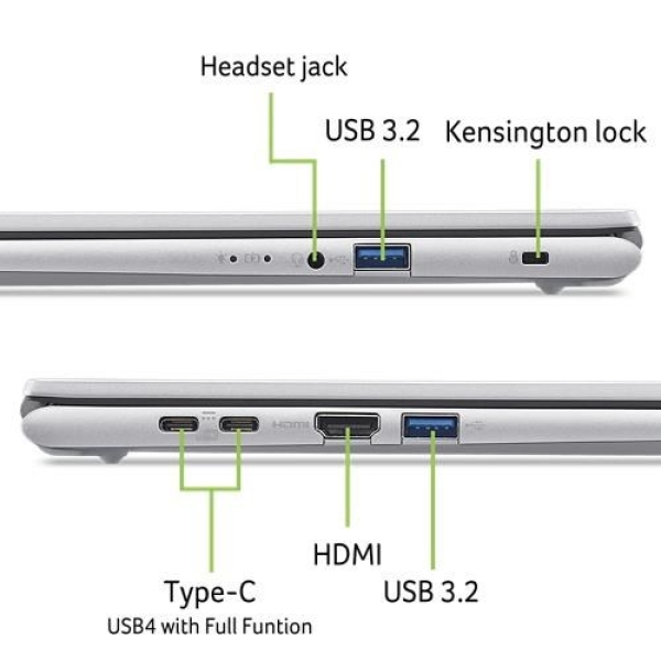 ACER NTB Aspire Go 15 (AG15-72P-5046),Core 5 120U,15.6"FHD,16GB,512GB SSD,Intel Graphics,Linux,Silver