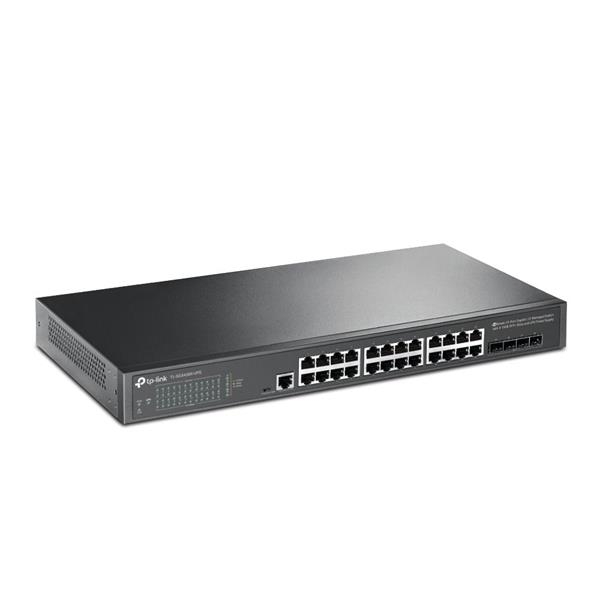 TP-LINK "JetStream™ 24-Port Gigabit L2+ Managed Switch with 4 10GE SFP+ Slots and UPS Power SupplyPORT: 24× Gigabit RJ4