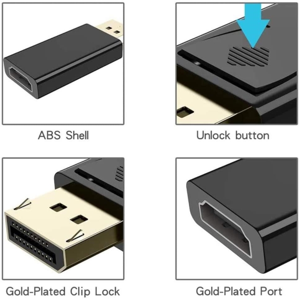 PremiumCord adaptér DisplayPort - HDMI, 4K@30Hz Male/Female, pozlacené konektory