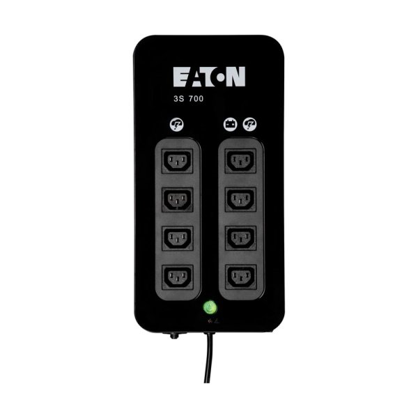 EATON UPS 3S 700 IEC, Off-line, Tower, 700VA/420W, výstup 8x IEC C13, USB, RJ11, 2x USB nabíjení (2A max), bez vent.