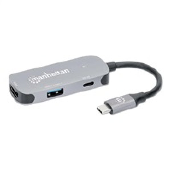 MANHATTAN Dokovací stanice USB-C na HDMI, USB-C PD 100W, USB-A, šedá?v=1746079203