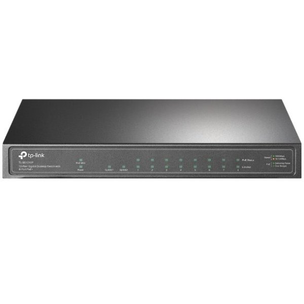 TP-Link CCTV switch TL-SG1210P (8xGbE, 1xGbE uplink, 1xSFP, 8xPoE+, 63W, fanless)