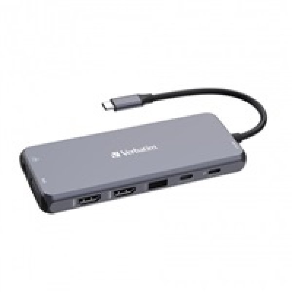 VERBATIM Hub USB-C Pro Multiport 14 Port, 5x USB-A, 2x USB-C, 2x HDMI, 1xVGA, RJ45, 3.5mm Jack audio, microSD/SD, šedá?v=1746079203