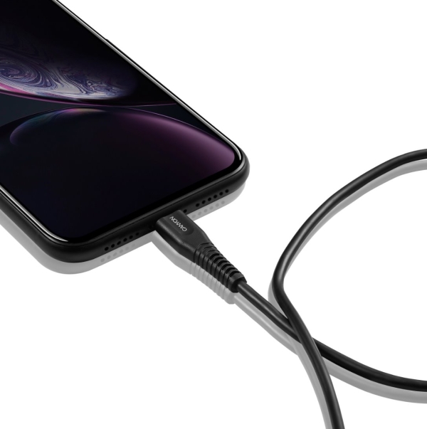 CANYON nabíjecí kabel Lightning MFI-4, USB-C Power delivery 18W, Apple certifikát, délka 1.2m, černá