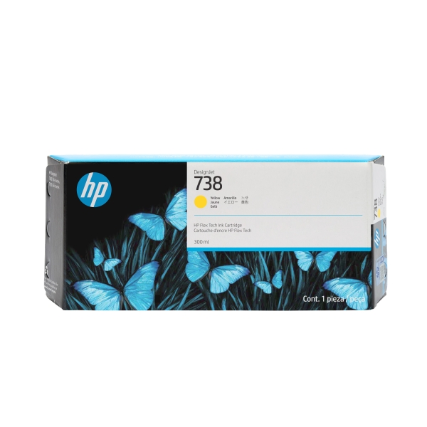 HP 738 300-ml Yellow DesignJet Ink Cartridge