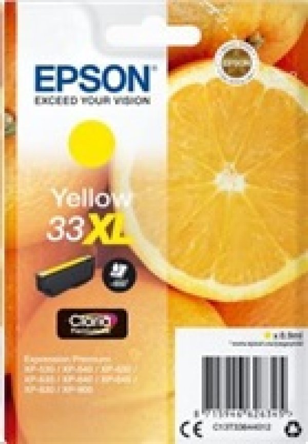 Náplň EPSON C13T33644012, T33XL žlutá (8,9 ml)