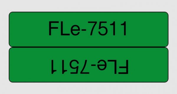 Brother originální páska do tiskárny štítků, Brother, FLE-7511, černý tisk/zelený podklad, nelaminovaná, 21mm, 45mm x 10.5mm, 72ks