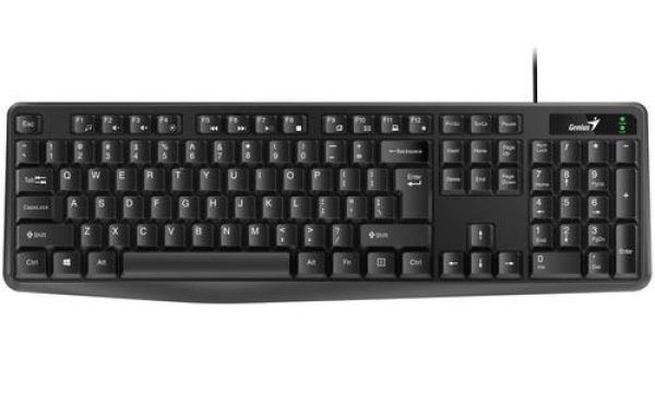 Genius KB-117 COPILOT, klávesnice CZ/SK, klasická, voděodolná typ drátová (USB), černá, ne