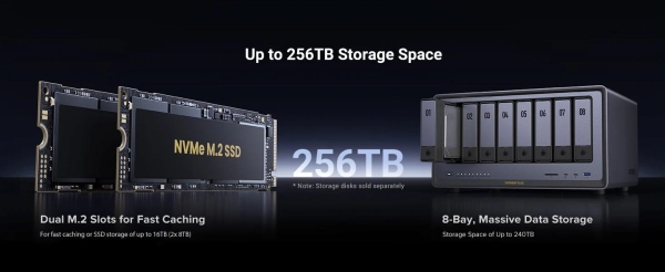 UGREEN NASync DXP8800 Plus (10C/i5-1235U/4,4GHz/8GBRAM/8xSATA/2xM.2/2x10GbE/1xPCIe/2xTB/2xUSB2.0/2xUSB3.2/HDMI/SD)