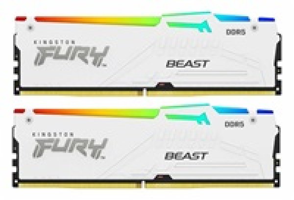 Kingston FURY Beast/DDR5/32GB/6400MHz/CL32/2x16GB/RGB/White
