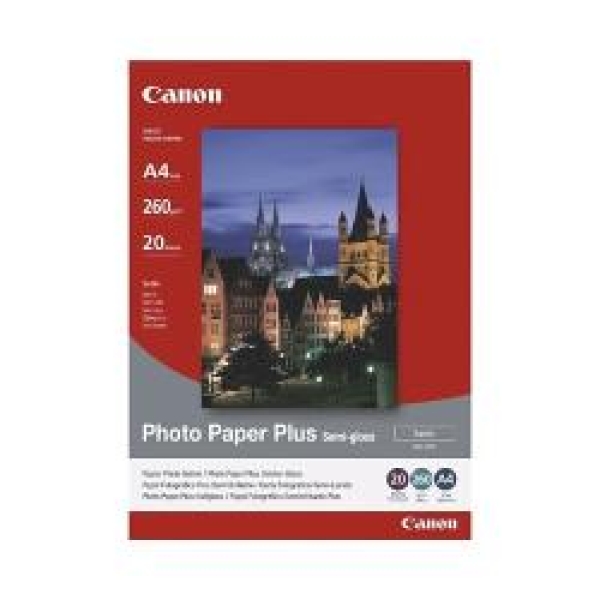 Canon Photo Paper Plus Semi-Glossy, foto papír, pololesklý, saténový typ bílý, A4, 260 g/m2, 20 ks, SG-201 A4, inkoustový