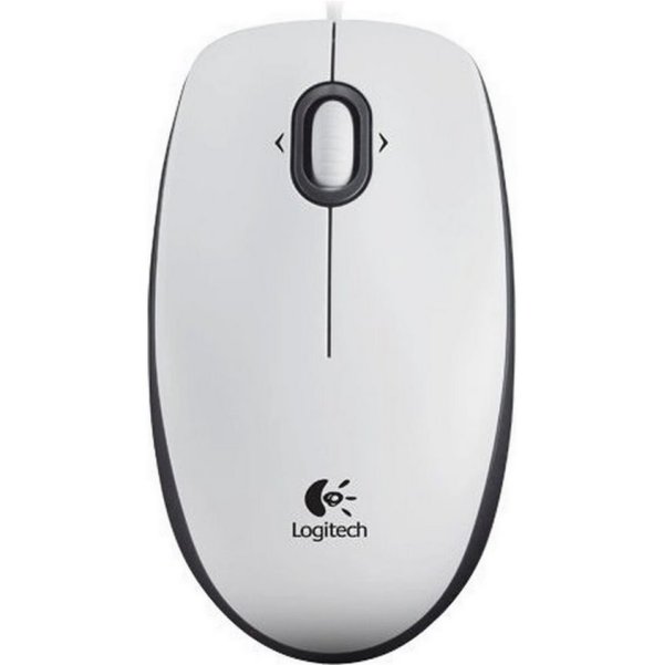 Logitech B100/Kancelářská/Optická/Drátová USB/Bílá