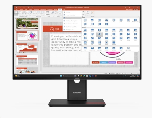 LENOVO LCD ThinkVision T27-40 27",IPS,mat,16:9,1920x1080,178/178,4/6ms,300cd/m2,1500:1,CAM,DP,HDMI,VGA,PIVOT,VESA,3Y