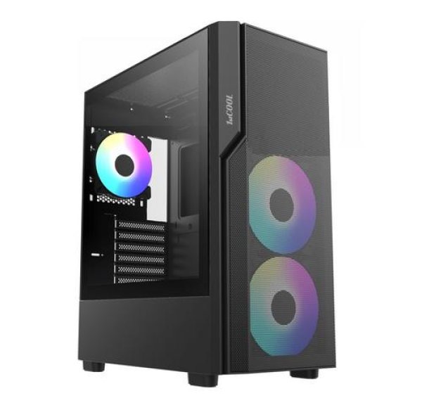 1stCOOL skříň GAMER 5, Mid tower, AU, USB 3.0, USB-C, 2x 140 ARGB Fan, 1x 120 ARGB Fan, bez zdroje, černá