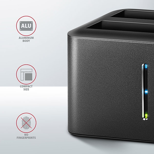 AXAGON ADSA-D25, USB 3.2 Gen 1 - 2x SATA 6G 2.5'' SSD/HDD CLONE MINI dokovací stanice