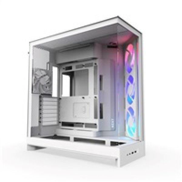 NZXT skříň H9 Flow ARGB dvoukomorová ATX / 3xRGB 140 mm / 1x 120mm fan / prosklená / bílá