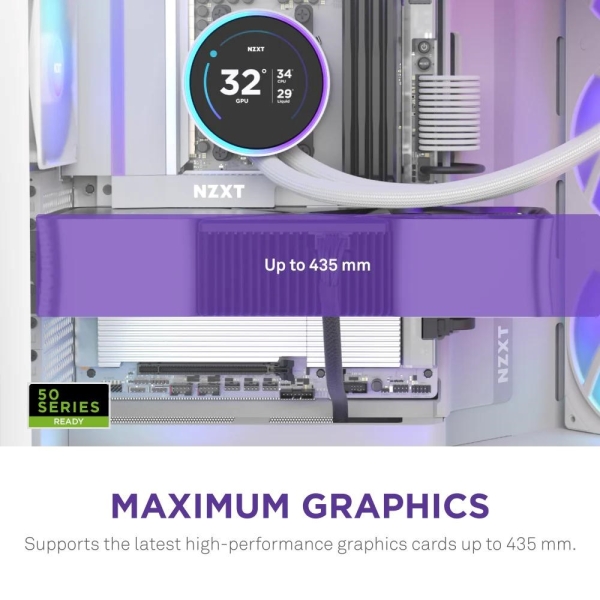 NZXT skříň H9 Flow ARGB dvoukomorová ATX / 3xRGB 140 mm / 1x 120mm fan / prosklená / bílá