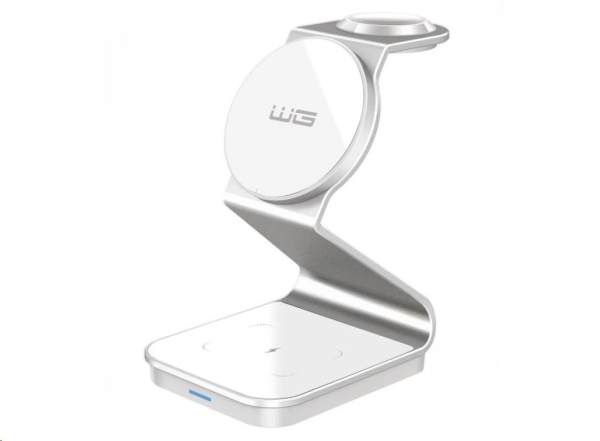 WG - Bezdrátová nabíječka WG37, 3v1 FAST MAGNET, 15W+3W+3W, bílá