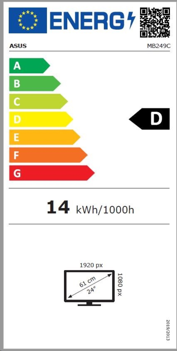 ASUS ZenScreen/MB249C/23,8''/IPS/FHD/75Hz/5ms/Black/3R