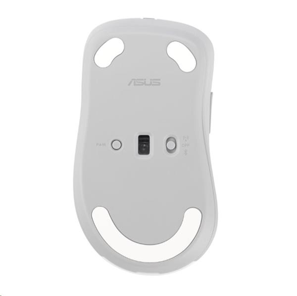 ASUS Wireless Mouse MD102/Kancelářská/Optická/Pro praváky/1 600 DPI/USB+BT/Bílá
