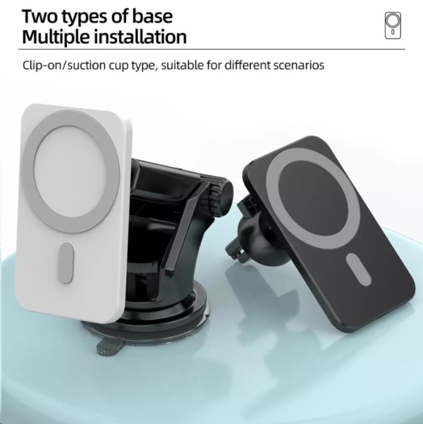 1stCOOL bezdrátová QI nabíječka 15W, magnetická, do auta, MagSafe kompatibilní, černá