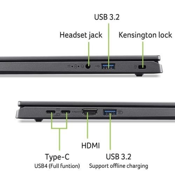 ACER NTB Aspire 15 (A15-61M-R7QD),R7-8840HS,15.6"FHD,16GB,1TB SSD,Radeon 780M,W11H,Gray