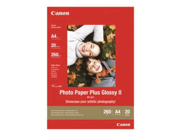 Canon Photo Paper Plus Glossy II PP-201 - Vysoce lesklý - 270 mikronů - 100 x 150 mm - 260 g/m2 - 5 listy fotografický papír - pro PIXMA iP2600, iP2700, iP3500, iP4500, iX7000, MG8250, MP220, MP520, MX7600, MX850, TS7450