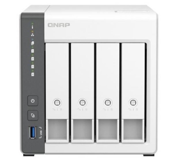 QNAP TS-433-4G 4-bay desktop NAS, 4-core ARM, 4GB RAM, 4xSATA, 1x 2.5GbE, 1x GbE, 3x USB