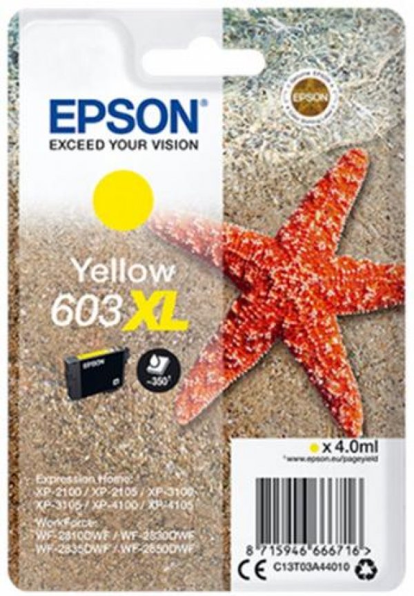 Náplň EPSON 603, C13T03U44010 žlutá (2,4 ml, 130 stran)