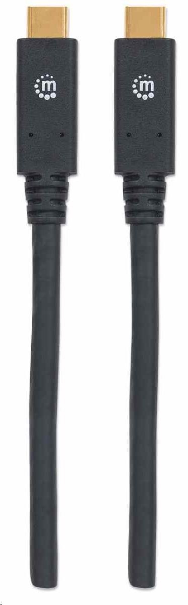 Manhattan USB-C kabel, USB 3.1, Gen 1, USB-C Male na USB-C Male, 5 Gbps, 2m, černá