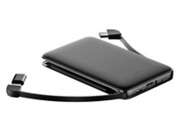 WG - Power Bank 5000 mAh, kabel Micro USB + Type-C + adaptér Lightning, černá