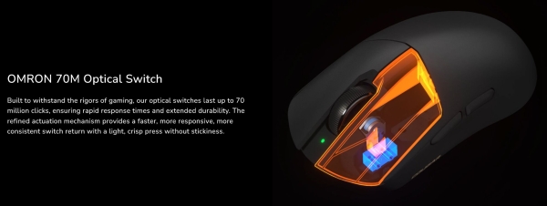 COUGAR herní myš bezdrátová/drátová REVENGER PRO 4K WHITE, čip PixArt 3395, 26000dpi, 650 IPS, 55g 