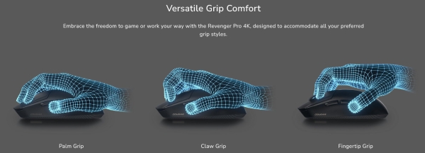 COUGAR herní myš bezdrátová/drátová REVENGER PRO 4K WHITE, čip PixArt 3395, 26000dpi, 650 IPS, 55g 