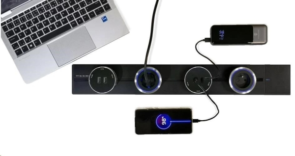 Viking zásuvková lišta LZ60 zápustná, šedá