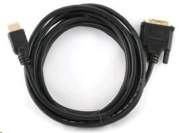 GEMBIRD Kabel HDMI - DVI 3m (M/M, DVI-D, Single Link, zlacené kontakty, stíněný)