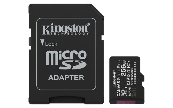 Kingston MicroSDXC karta 256GB Canvas Select Plus, U1, V10, A1, SD Adaptér